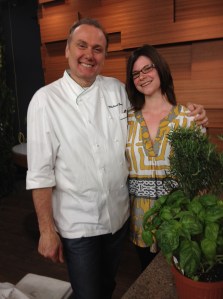 Chef Bonacini and I...just hangin'  with some herbs.